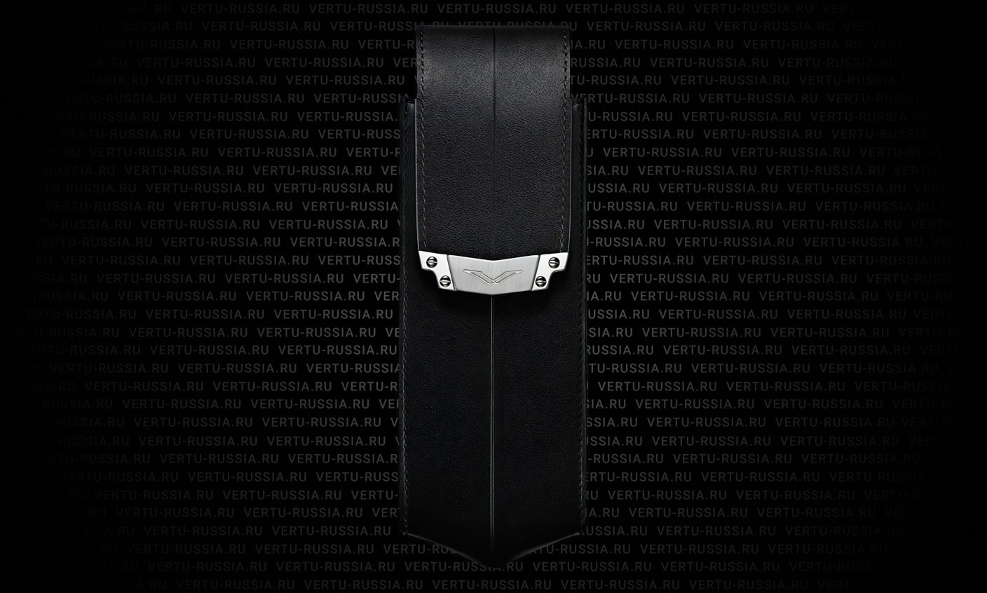 Vertu Signature V вертикальный чехол из черной кожи с застежкой из нержавеющей стали - цена, описание - фото 1